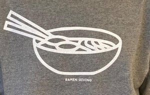 Ramen Giving logo screen printed by Union Labor at RAYGUN, supporting: public education, equality, personal freedom, and a clean environment 